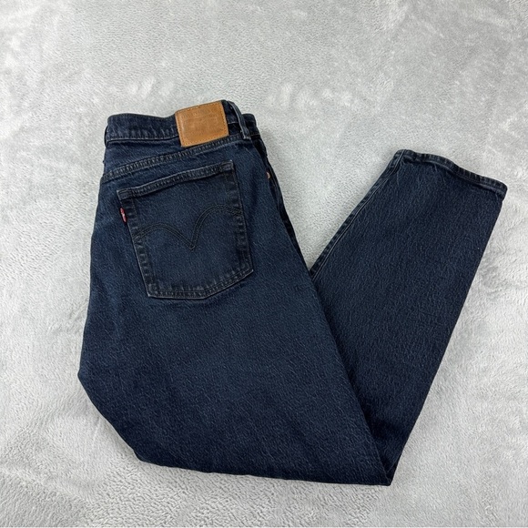 Levi's Big E Wedgie Straight Women's Jeans 35x26 Black Denim - Picture 4 of 12